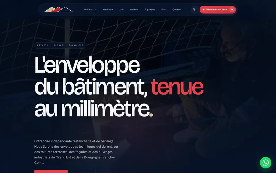 Le site d’AKAR Étanchéité, étanchéité et bardage, Rixheim, réalisé par Odratta