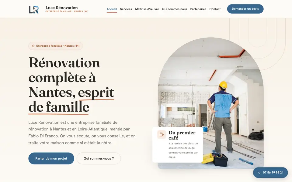 Le site de Luce Rénovation, rénovation tous corps d’état, Nantes et Loire-Atlantique (44), réalisé par Odratta
