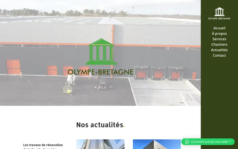 Le site d’Olympe, bardage et étanchéité, Piré-Chancé, réalisé par Odratta